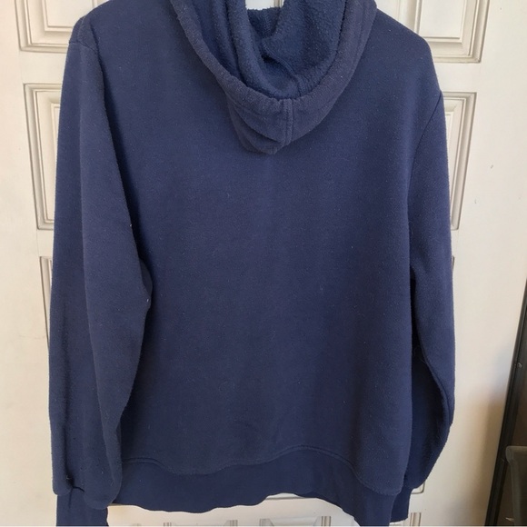 Good Vibes Hoody Kangaroo Pocket Navy SzL Drawstring Pullover Banded Cuffs/Hem - Picture 6 of 10